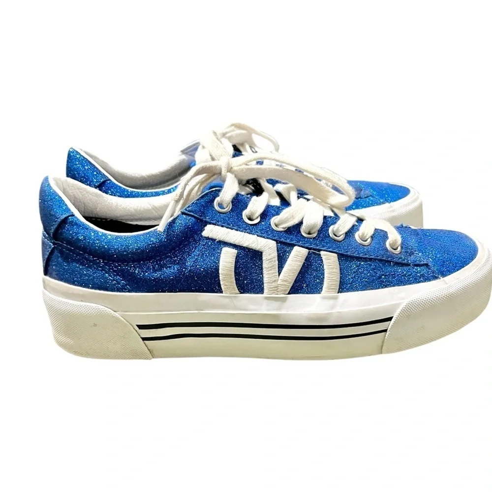 Vans Sid Ni Glitter Sneakers Size 9.5 Blue